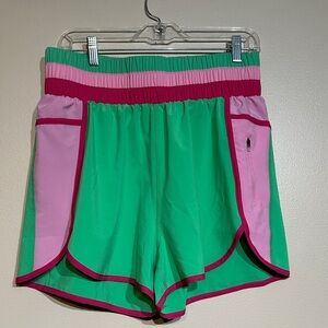 Beach Riot Green and Pink Athletic Shorts